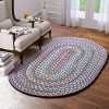 Super Area Rugs American Made Braided Rug For Indoor Outdoor Spaces BlueNatural Multi Colored 2 X 3 Oval 0 100x100
