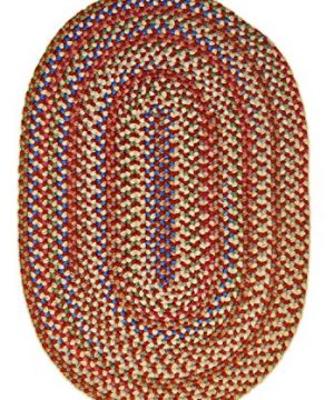 Super Area Rugs American Made Braided Rug For Indoor Outdoor Spaces RedNatural Multi Colored 2 X 3 Oval 0 3 300x360