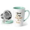 Sweese 201210 Porcelain Tea Mug With Infuser And Lid You Are My Cup Of Tea 15 OZ Mint Green 0 100x100