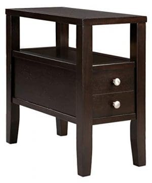 The Furniture Cove Cappuccino Espresso Finish Wood Bed Side End Table Nightstand 24 0 300x360
