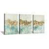 Abstract Teal Canvas Wall Art Golden Harvest Farmhouse Artwork Painting For Office 16x12x3pcs 0 100x100