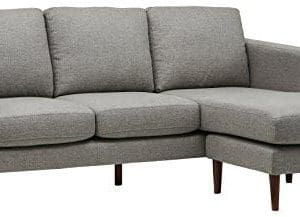 Amazon Brand Rivet Revolve Modern Upholstered Sofa With Reversible Sectional Chaise 80W Grey Weave 0 300x217