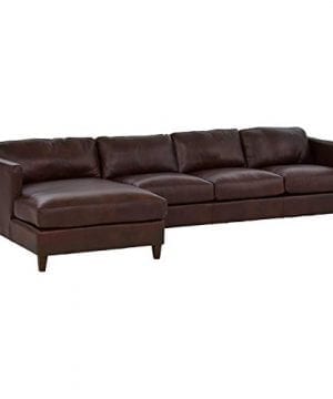 Amazon Brand Stone Beam Andover Left Facing Sofa Chaise Sectional 126W Driftwood Leather 0 300x360