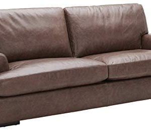 Amazon Brand Stone Beam Lauren Down Filled Oversized Leather Sofa Couch With Hardwood Frame 89W Dark Brown 0 300x259