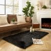 Ashler Soft Faux Sheepskin Fur Chair Couch Cover Area Rug For Bedroom Floor Sofa Living Room Black Rectangle 4 X 6 Feet 0 100x100
