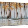 Canvas Wall Art Birch Trees Branches Landscape Yellow Painting Watercolor Picture Poster Prints Modern One Panel 48x24 Framed Large Size For Living Room Bedroom Home Office Dcor 0 100x100