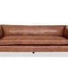 Edloe Finch Modern Leather Sofa Mid Century Modern Couch Top Grain Brazilian Leather Cognac Brown 0 100x100