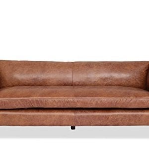 Edloe Finch Modern Leather Sofa Mid Century Modern Couch Top Grain Brazilian Leather Cognac Brown 0 300x333