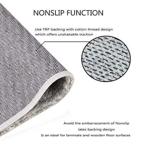 Lahome Vintage Medallion Area Rug - 3’ X 5’Non-Slip Distressed Small Accent Throw Floor Carpet for Door Mat Entryway Bedrooms Laundry Room Decor (3’ X 5’, Gray) - Image 7