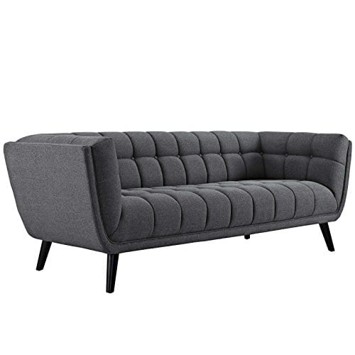 Modway Bestow Upholstered Fabric Button Tufted Sofa In Gray 0 0