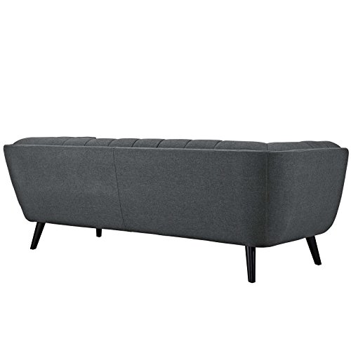 Modway Bestow Upholstered Fabric Button Tufted Sofa In Gray 0 1