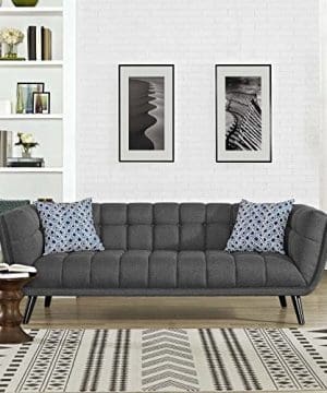 Modway Bestow Upholstered Fabric Button Tufted Sofa In Gray 0 300x360
