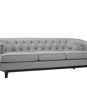 Modway Coast Fabric Upholstered Contemporary Modern Sofa Light Gray 0 300x360