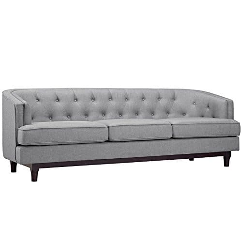 Modway Coast Fabric Upholstered Contemporary Modern Sofa Light Gray 0