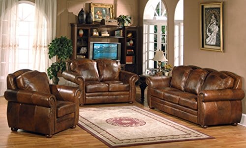 Oliver Pierce Casey Top Leather Sofa Brown 0 1