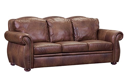Oliver Pierce Casey Top Leather Sofa Brown 0
