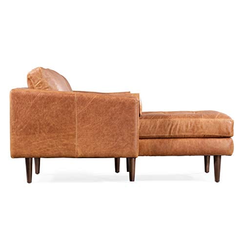 POLY BARK Napa Left Sectional Leather Sofa In Cognac Tan 0 1
