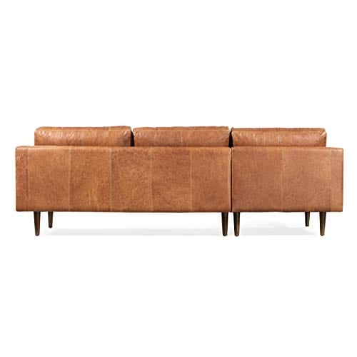 POLY BARK Napa Left Sectional Leather Sofa In Cognac Tan 0 2
