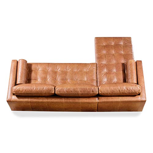 POLY BARK Napa Left Sectional Leather Sofa In Cognac Tan 0 3