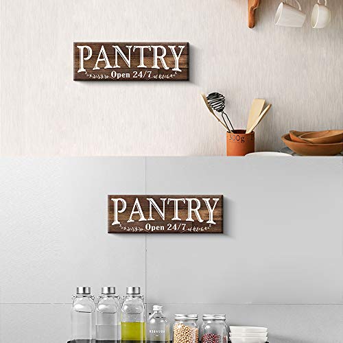 Pantry Sign Rustic Wood Color Canvas Wall Art Print Sign 6x17 Pantry Brown 0 1