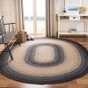 Safavieh Braided Collection BRD311A Hand Woven Reversible Area Rug 3 X 5 Oval BlackGrey 0 100x100