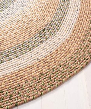 Safavieh Braided Collection BRD314A Hand Woven Reversible Area Rug 8 X 10 Oval TanMulti 0 0 300x360