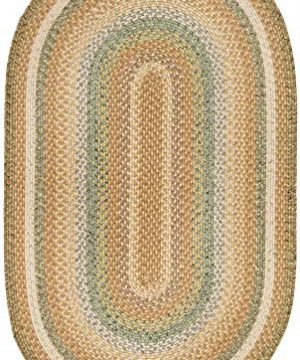 Safavieh Braided Collection BRD314A Hand Woven Reversible Area Rug 8 X 10 Oval TanMulti 0 300x360