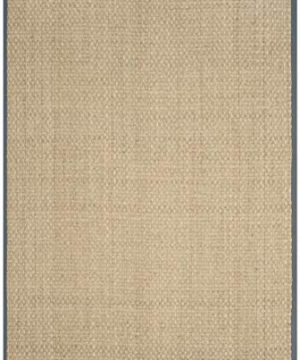 Safavieh Natural Fiber Collection NF114Q Basketweave Natural And Dark Grey Summer Seagrass Area Rug 5 X 8 0 0 300x360