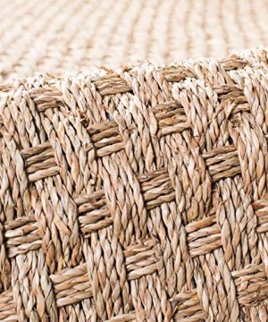 Safavieh Natural Fiber Collection NF114Q Basketweave Natural And Dark Grey Summer Seagrass Area Rug 5 X 8 0 4 300x360