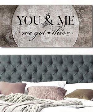 Sense Of Art You And Me We Got This Quote Wood Framed Canvas Ready To Hang Family Wall Art For Home And Kitchen Decoration Brown 42x19 0 300x360