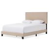 Baxton Studio Rosalie Modern And Contemporary Beige Linen Upholstered Bed With Nail Heads Queen 0 100x100