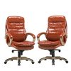 CLATINA Executive Bonded Leather Chair With Lean Forward High Back And Comfort Padding Ergonomic Seat For Managerial Office Home BIFMA Certified 2 Pack 0 100x100