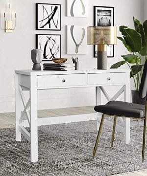 ChooChoo Home Office Desk Writing Computer Table Modern Design White Desk With Drawers 0 2 300x360