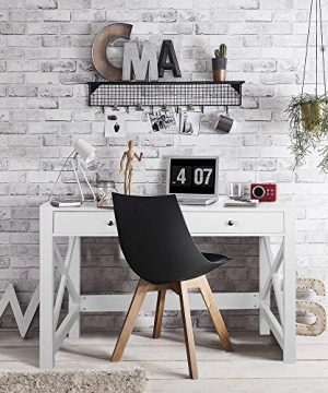 ChooChoo Home Office Desk Writing Computer Table Modern Design White Desk With Drawers 0 3 300x360