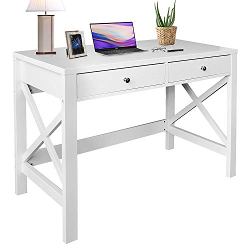 ChooChoo Home Office Desk Writing Computer Table Modern Design White Desk With Drawers 0