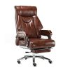 FENGFAN Chair Luxury Faux Leather High Back Reclining Recliner Swivel Computer Desk Study Retractable Footrest Armchair Color Brown 0 100x100