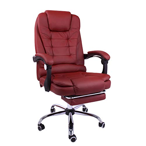 Red Leather Office Chair Off 58, Red Leather Desk Chair