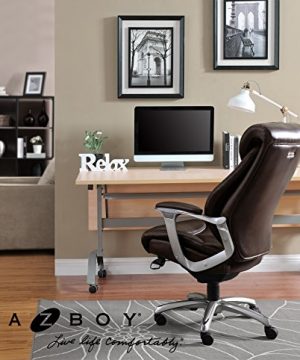 La Z Boy Cantania Executive Chair With AIR Lumbar Technology And Memory Foam Cushions Ergonomic Design For Office Space Brown Bonded Leather 0 300x360