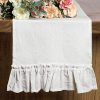 Letjolt White Table Runner Cotton Table Runner Ruffle Rustic Fabric Decor Wedding Baby Shower Home Kitchen Birthday Party White 12x72 Inches 0 100x100