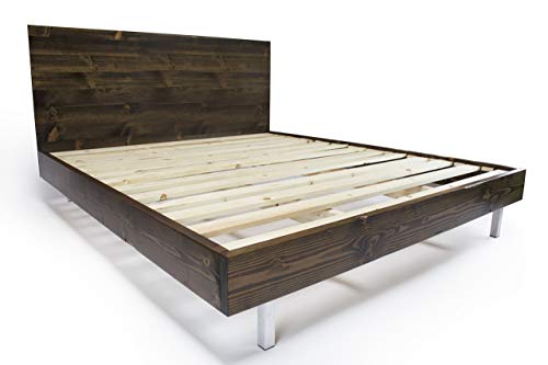 Modern Bed Frame And Headboard Set With Aluminum LegsClean And SleekSophisticated And Natural 0