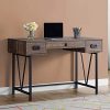 Monarch Specialties Laptop Table With Drawers Industrial Style Metal Legs Computer Desk Home Office 48 L Brown Reclaimed Wood Look 0 100x100