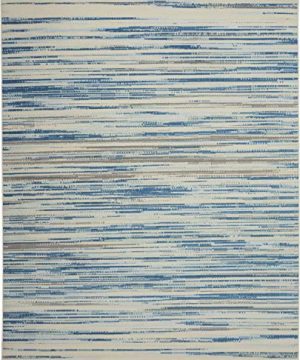 Nourison Jubilant JUB04 Teal Blue And White 9x12 Large Low Pile Rug 86 X 12 0 5 300x360