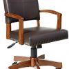OSP Home Furnishings Deluxe Medium Brown Wood Bankers Chair With Bonded Leather And Antique Bronze Nailheads Espresso 0 100x100