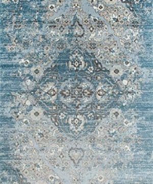 Persian Rugs 4620 Distressed Blue 89 X 126 Area Rug Carpet Large 0 300x360