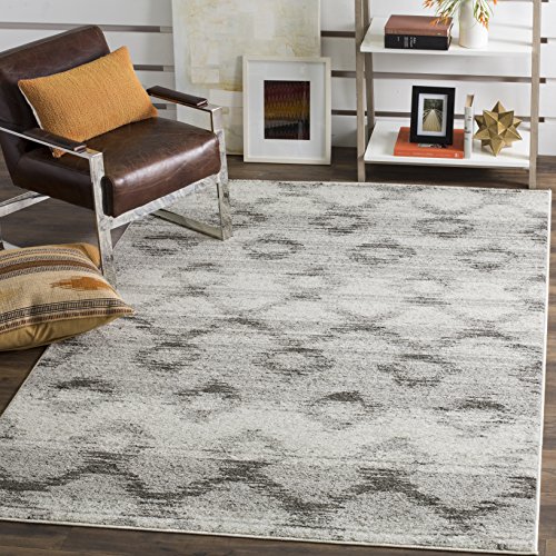Safavieh Adirondack Collection ADR106P Silver And Charcoal Modern Distressed Area Rug 9 X 12 0
