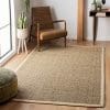 Safavieh Natural Fiber Collection NF114J Basketweave Natural And Ivory Summer Seagrass Area Rug 9 X 12 0 100x100