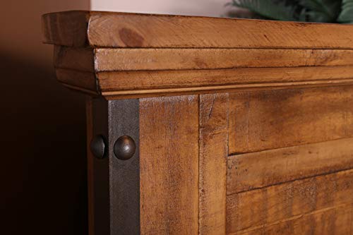 Sunset Trading Rustic City Queen Bed Storage Drawers Natural Oak 0 0