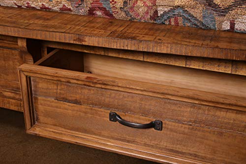 Sunset Trading Rustic City Queen Bed Storage Drawers Natural Oak 0 3