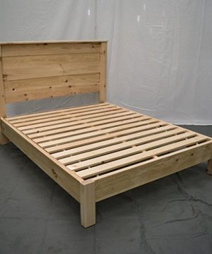 Unfinished Farmhouse Platform Bed W Headboard QueenTraditional Platform FrameWood Platform Reclaimed BedModernUrbanCottage Platform Bed 0 300x360