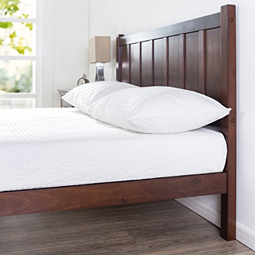 Zinus Adrian Wood Rustic Style Platform, Priage By Zinus Antique Espresso Solid Wood Platform Bed With Headboard